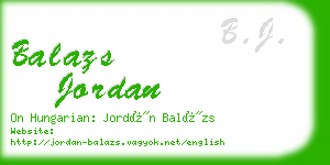 balazs jordan business card